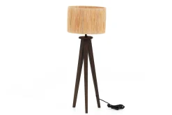 Maeve, Lampe De Table Avec Abat-Jour, Bois Et Raphia