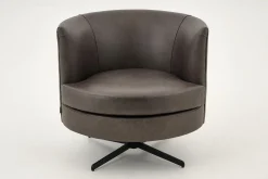 Marchetti, Fauteuil, Cuir Noir, Rotatif