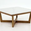 Marnix, Table Basse, Chene Et Pierre, 90X90