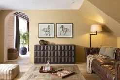 Martha, Lampadaire, Marron/Noir, Laiton