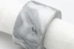 Maureen, Rond De Serviette, Marbre, Blanc