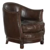 Melbury, Fauteuil Club, Marron Fonce, Cuir
