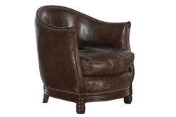 Melbury, Fauteuil Club, Marron Fonce, Cuir