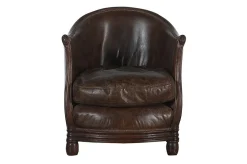 Melbury, Fauteuil Club, Marron Fonce, Cuir