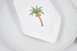 Mimosa, Serviette, Broderie, Lot De 6