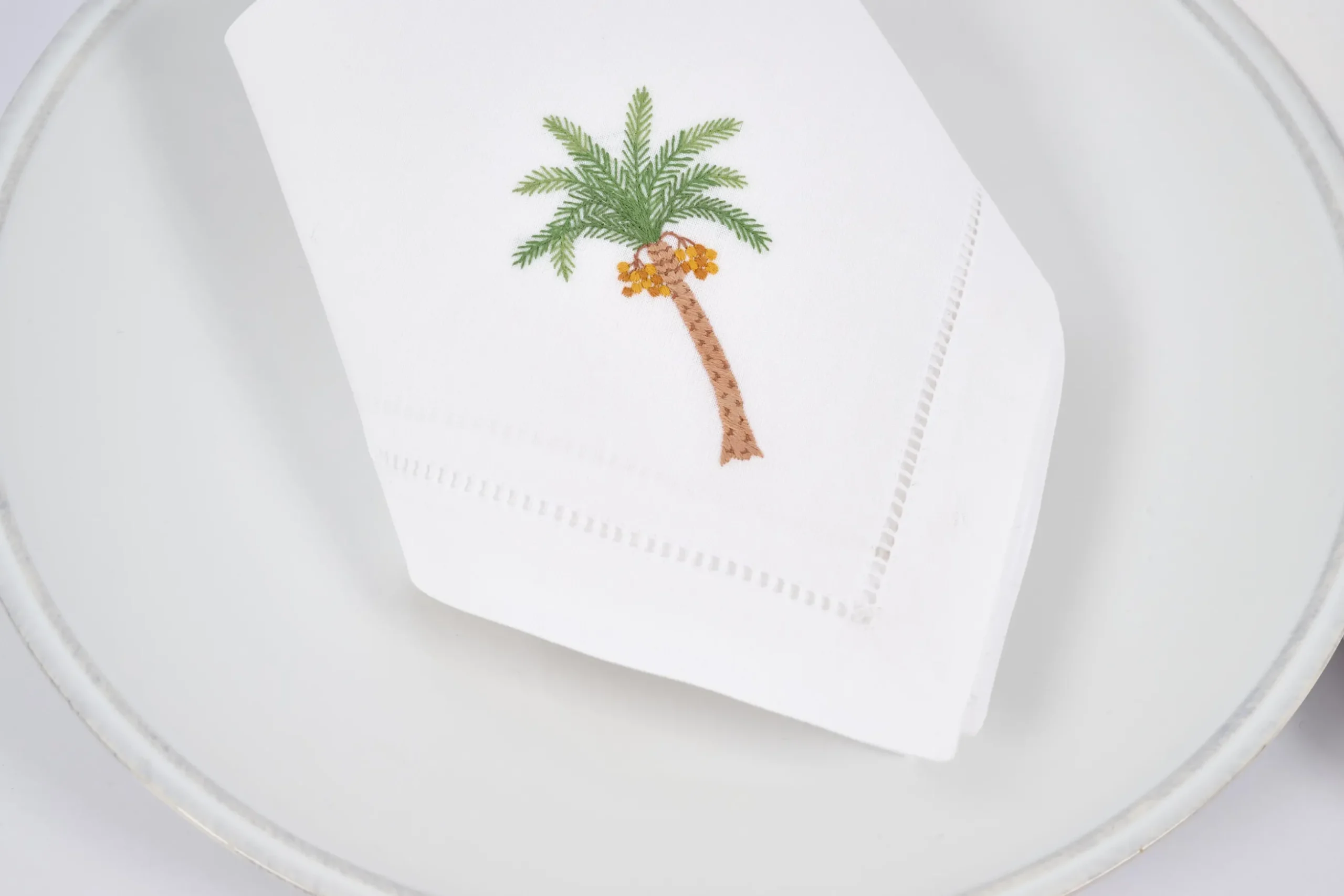 Mimosa, Serviette, Broderie, Lot De 6