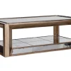 Mitchell, Table Basse, Rectangulaire, Verre Miroir Et Bois, 120X70