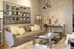 Mitchell, Table Basse, Rectangulaire, Verre Miroir Et Bois, 120X70