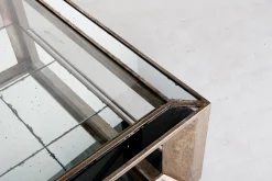 Mitchell, Table Basse, Rectangulaire, Verre Miroir Et Bois, 120X70