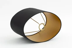 Ovale, Abat-Jour, Noir Et Or, Ovale, 35 Cm