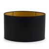 Ovale, Abat-Jour, Noir Et Or, Ovale, 30 Cm