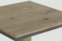 Rendus, Table De Bistrot, Chene Patine Et Fer, 80 Cm