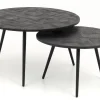Robyn, Table Basse, Teck Recupere, Ronde, Ensemble De 2