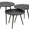 Robyn, Table D'Appoint, Teck Recupere, Ronde, Ensemble De 3