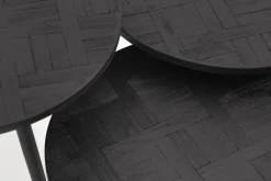 Robyn, Table D'Appoint, Teck Recupere, Ronde, Ensemble De 3