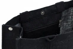 Shopper Flamant, Sac Shopping, Jute, Noir