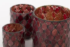 Temples, Photophore, Verre, Rouge, S