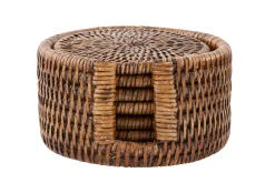 Togo, Dessous De Verre, Rond, Roseau, Lot De 6