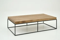 Urban, Table Basse, Chene Et Metal, Marron Clair