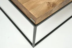 Urban, Table Basse, Chene Et Metal, Marron Clair