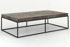 Urban, Table Basse, Chene Et Metal, Marron Fonce