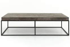 Urban, Table Basse, Chene Et Metal, Marron Fonce