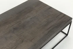 Urban, Table Basse, Chene Et Metal, Marron Fonce