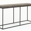 Urban, Table Console, Chene Et Metal, Marron Fonce