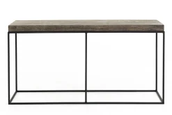 Urban, Table Console, Chene Et Metal, Marron Fonce