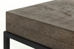 Urban, Table D'Appoint, Chene Et Metal, Marron Fonce